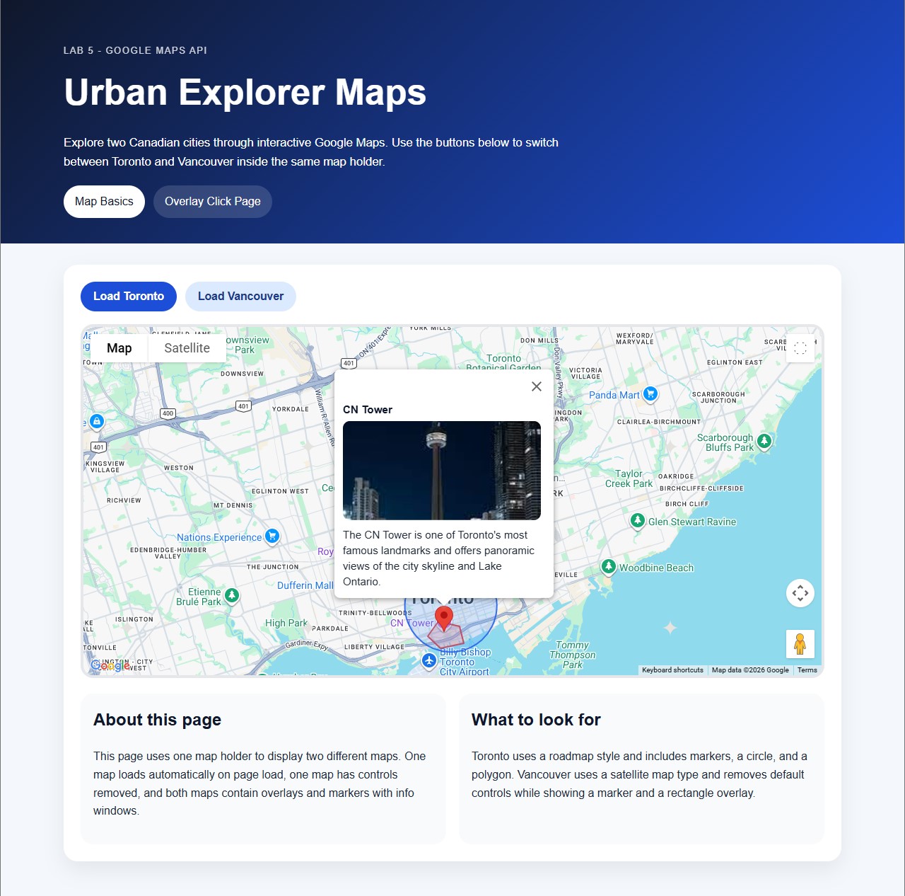 Urban Explorer Maps project screenshot